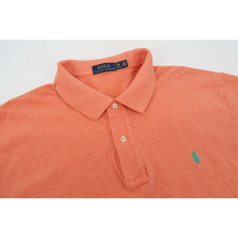Polo Ralph Lauren Men's 2XB Orange Solid Short Sleeve Polo Pony Shirt 2X Big‎